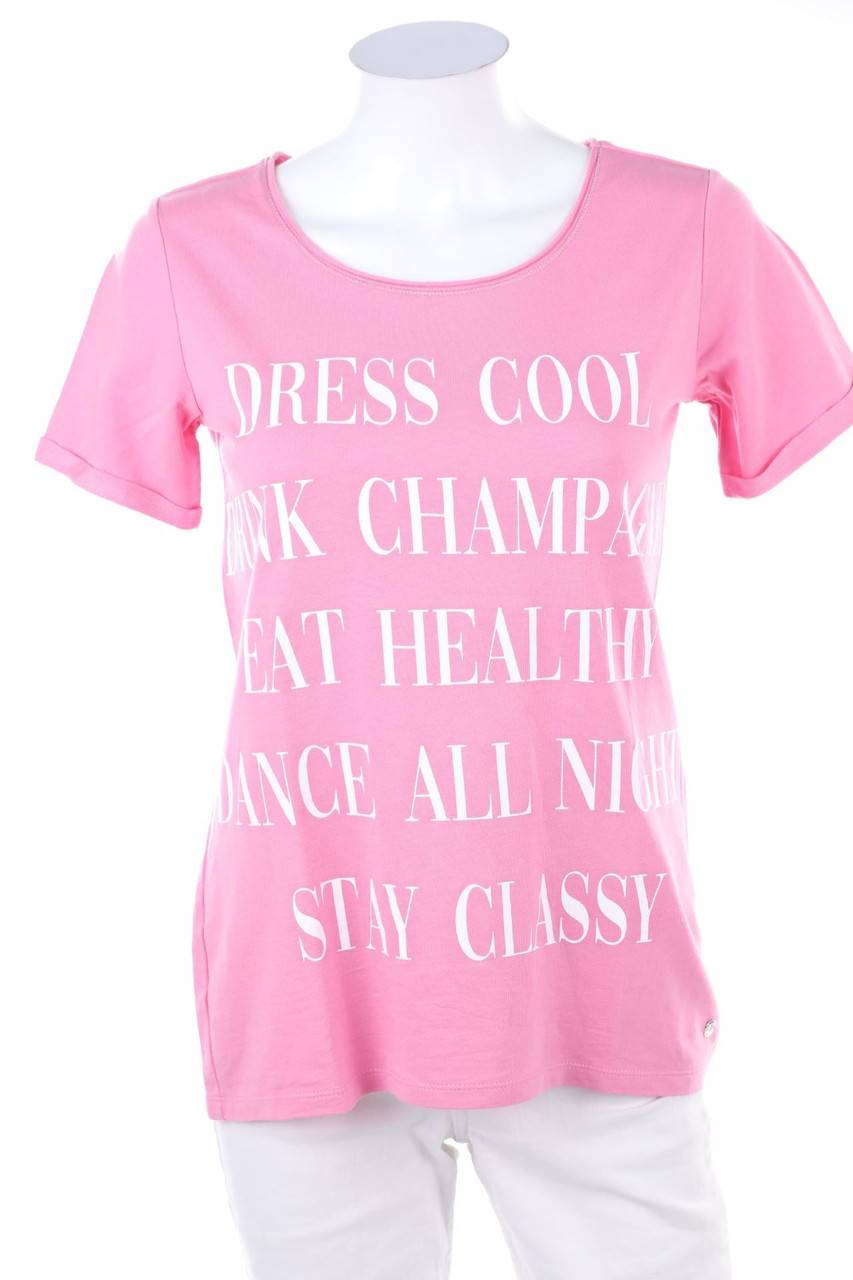 Carou monari Kurzarm-Shirt mit Statement-Print