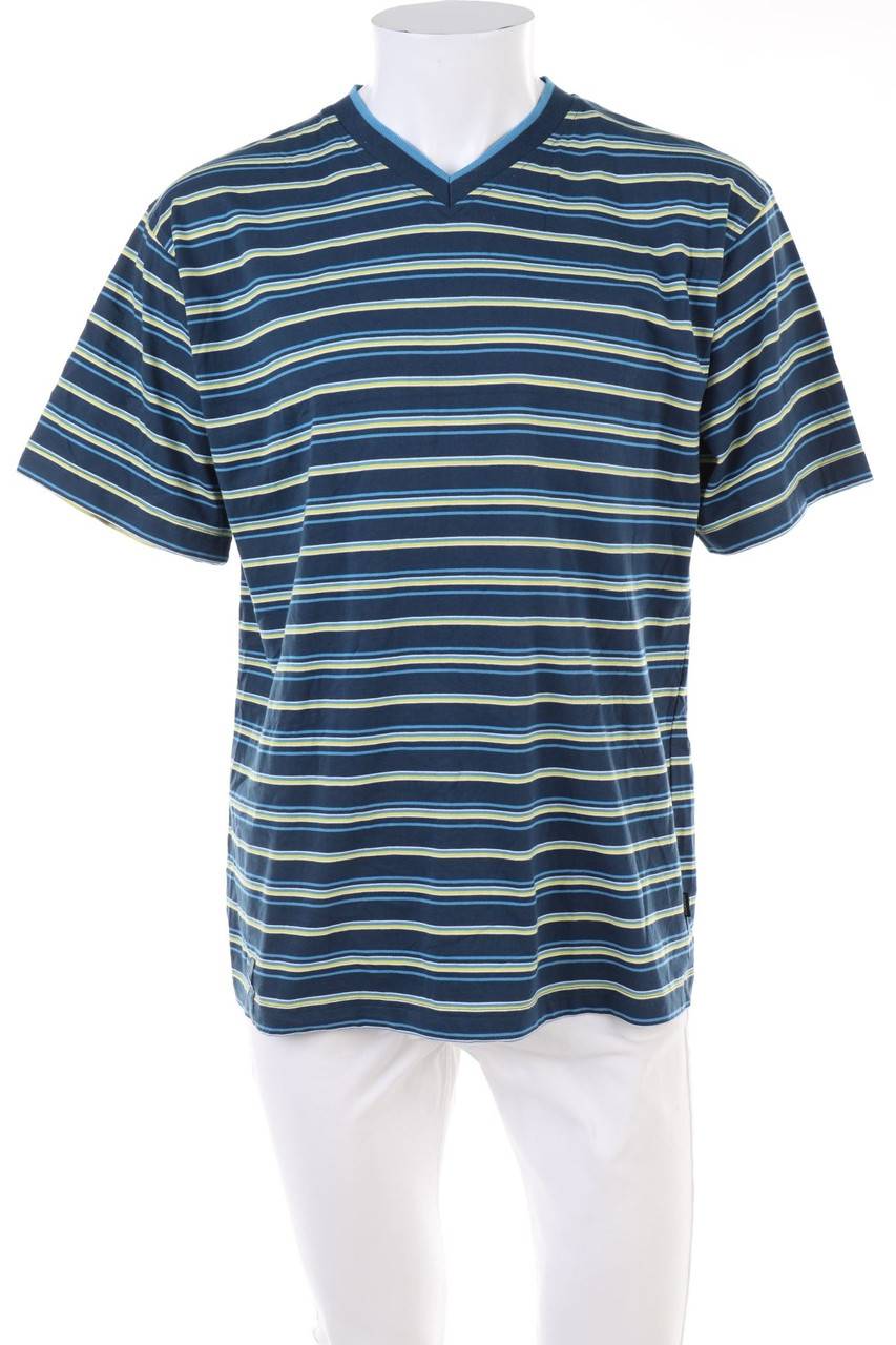 Carou MUCH MORE Streifen-T-Shirt mit V-Neck
