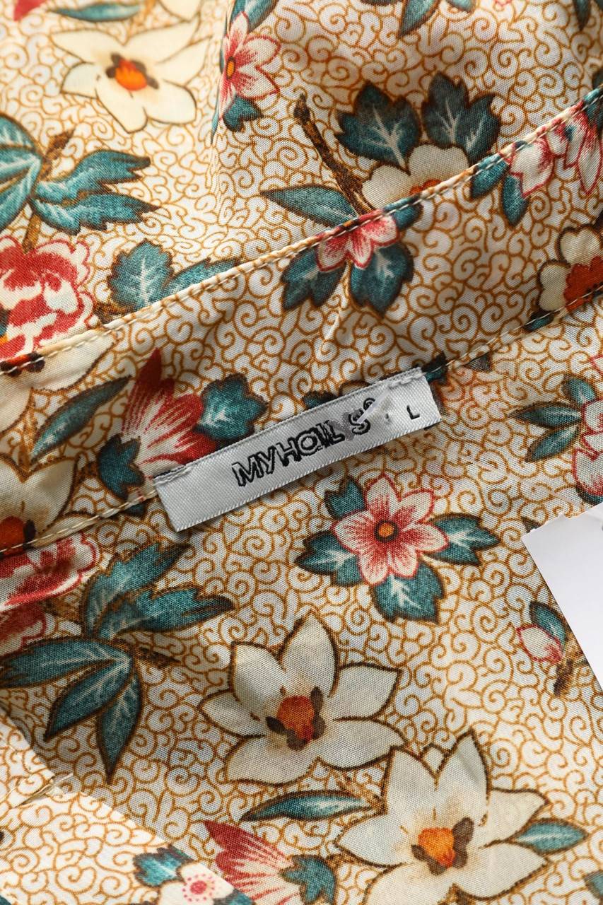 Carou My Hailys Print-Bluse Mit Krempel-Ärmeln