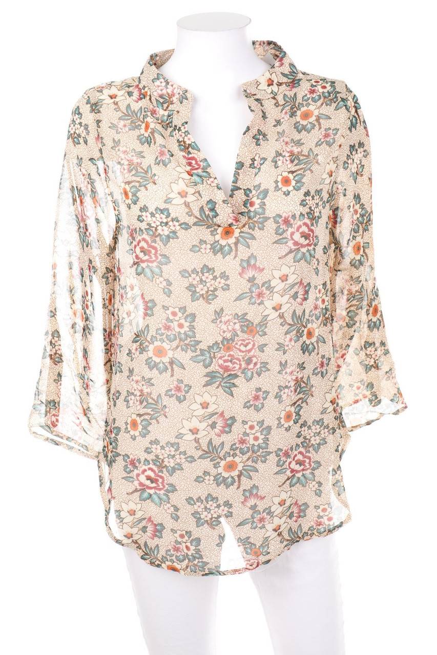 Carou My Hailys Print-Bluse mit Krempel-Ärmeln