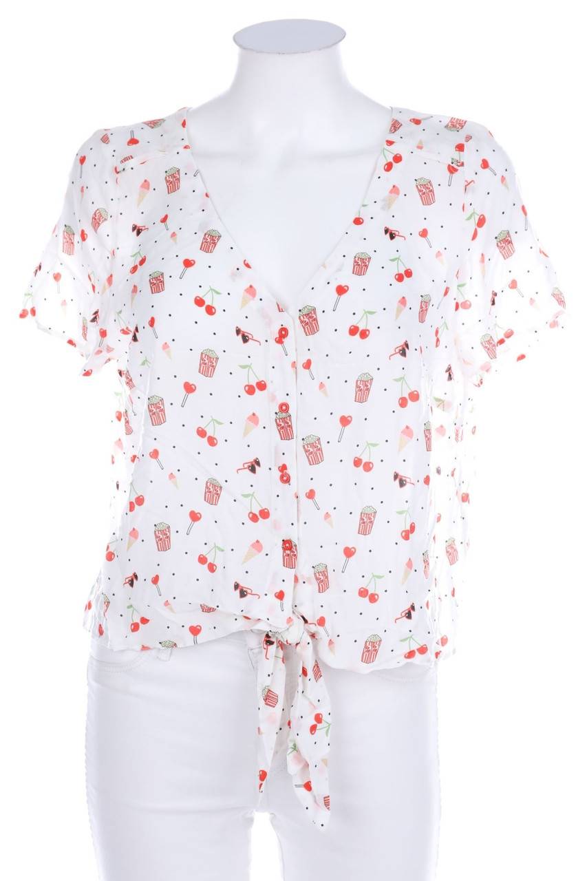 Carou NAF NAF Kurzarm-Bluse zum Knoten