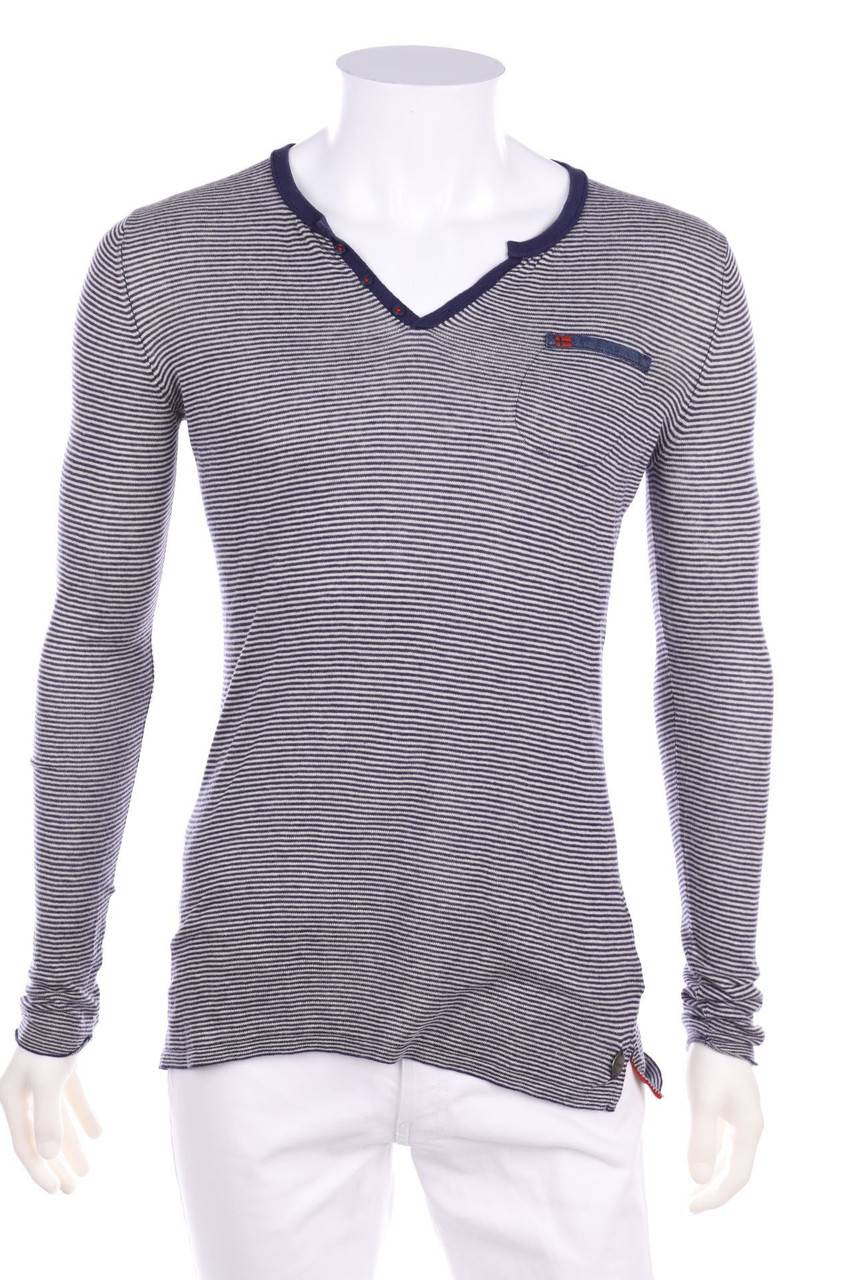 Carou Napapijri Longsleeve-Shirt aus Leinen-Mix