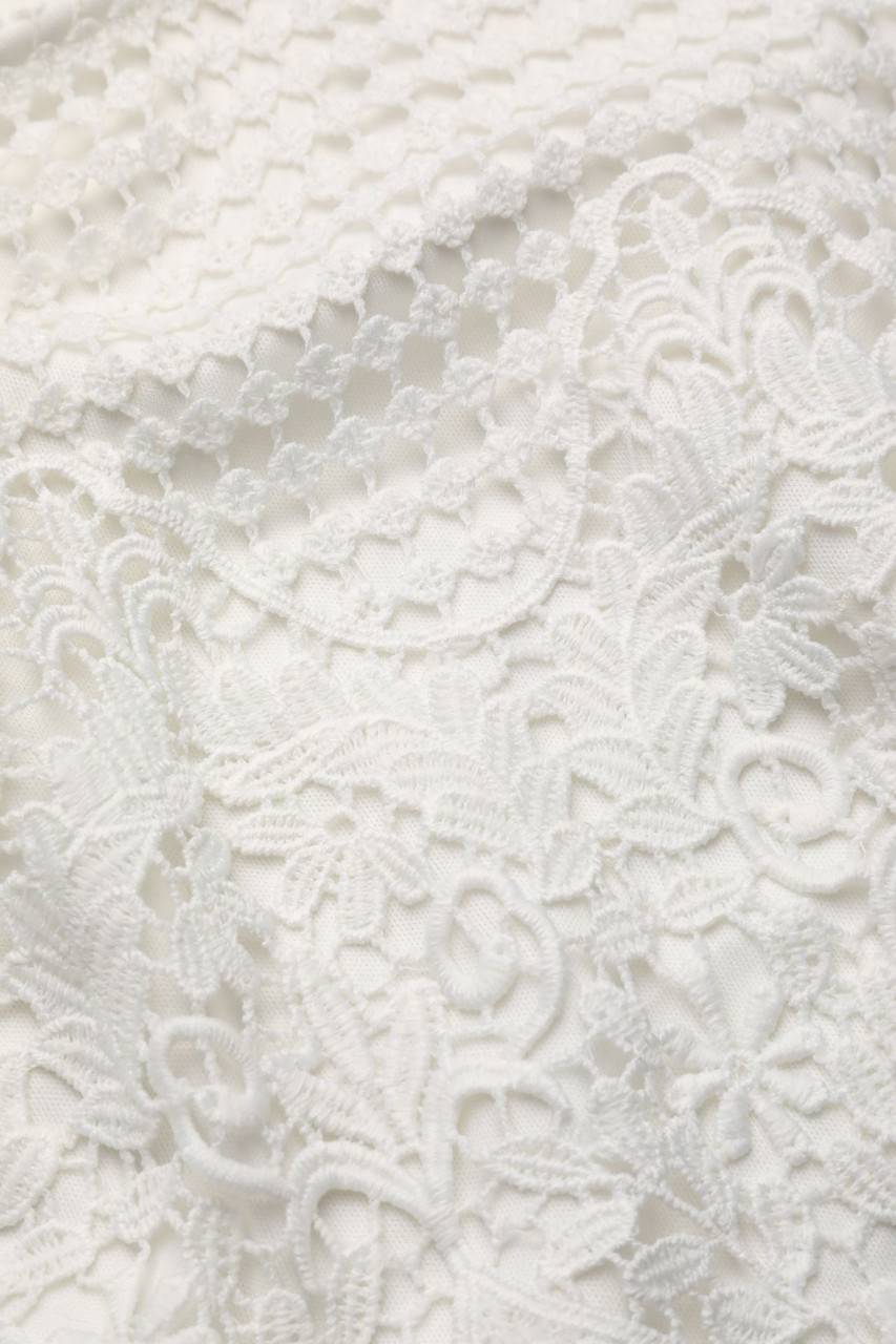 Carou NEW LOOK Cropped-Kurzarm-Bluse Aus Spitze