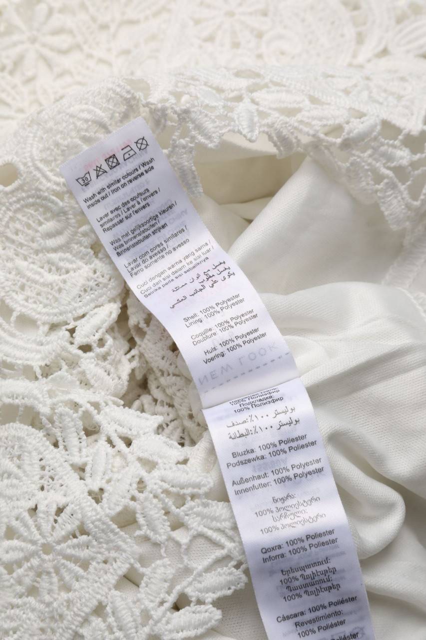 Carou NEW LOOK Cropped-Kurzarm-Bluse Aus Spitze