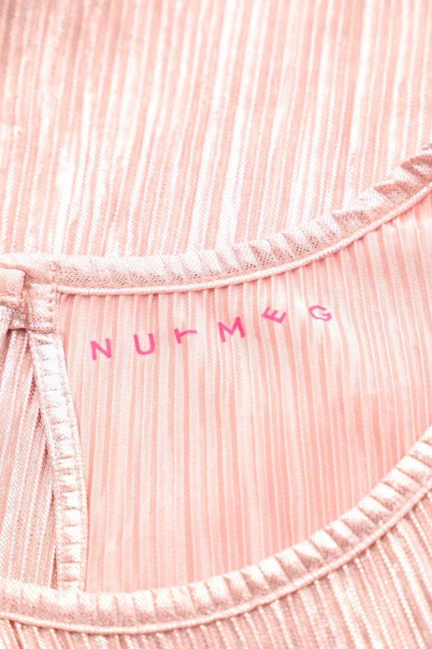 Carou NUTMEG Plissee-T-Shirt Mit Metallic-Effekt