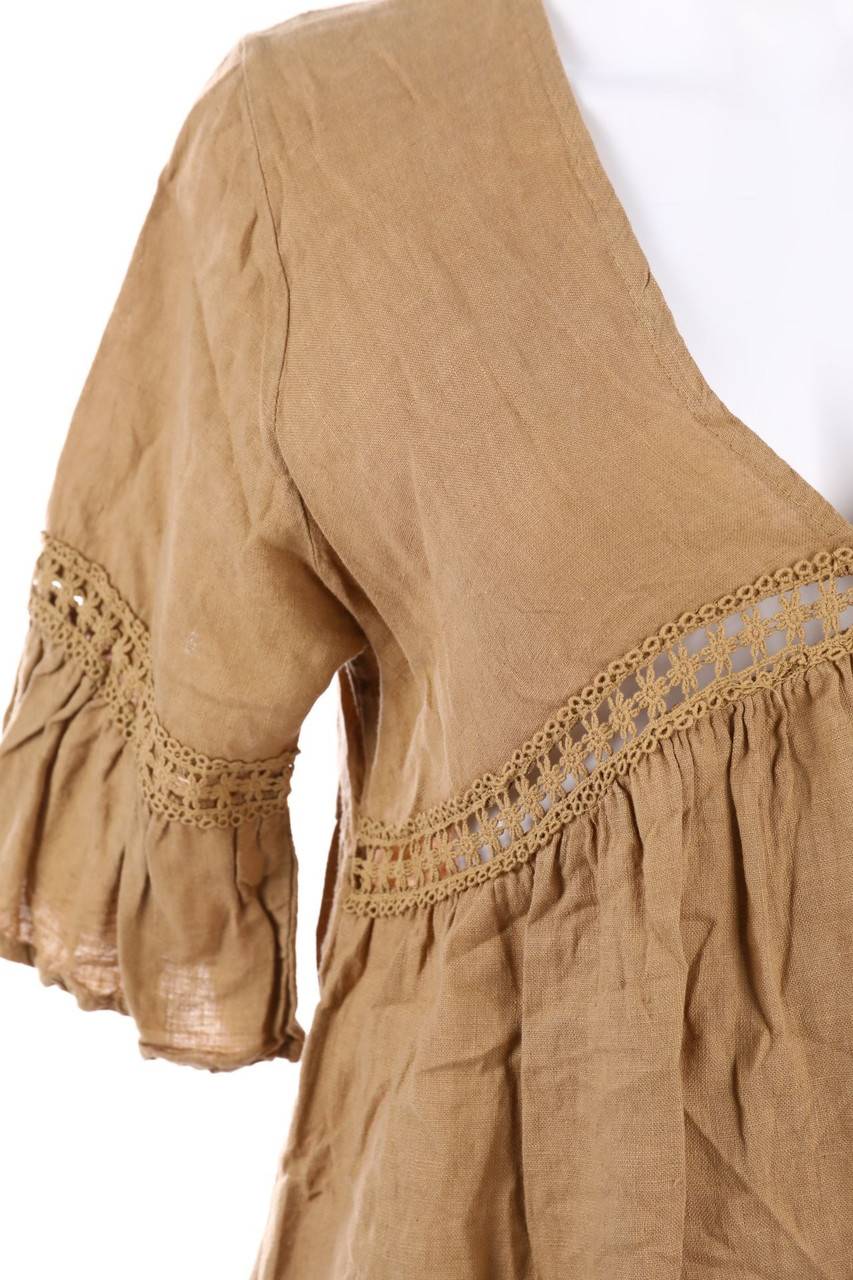 Carou Ohne Label Boho-Kleid Mit Spitzen-Einsatz