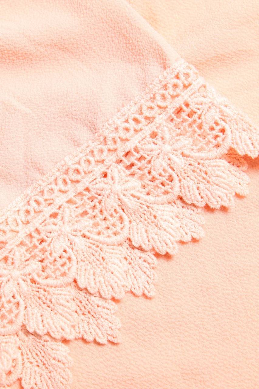 Carou Ohne Label Carmen-Bluse Aus Crêpe Mit Spitze