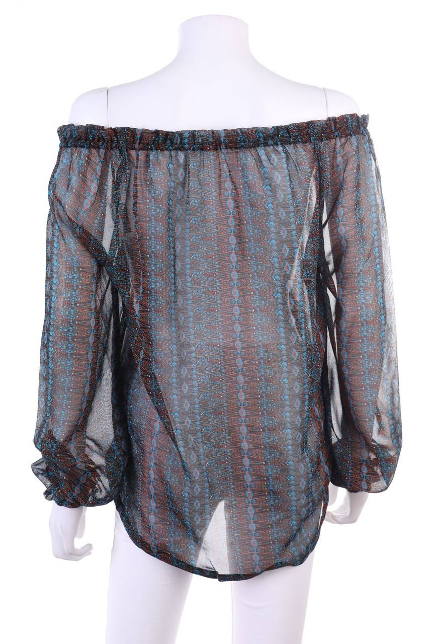 Carou Ohne Label Carmen-Bluse Mit Geo-Print