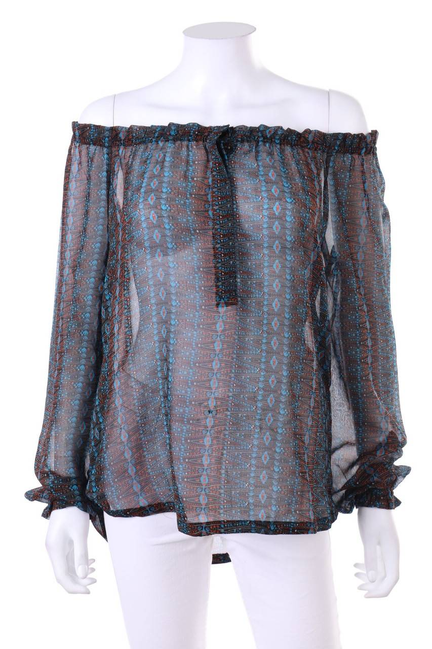 Carou Ohne Label Carmen-Bluse mit Geo-Print