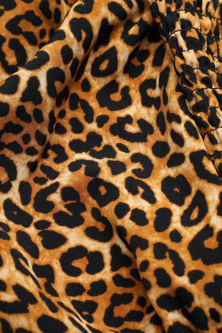Carou Ohne Label Carmen-Bluse Mit Leo-Print
