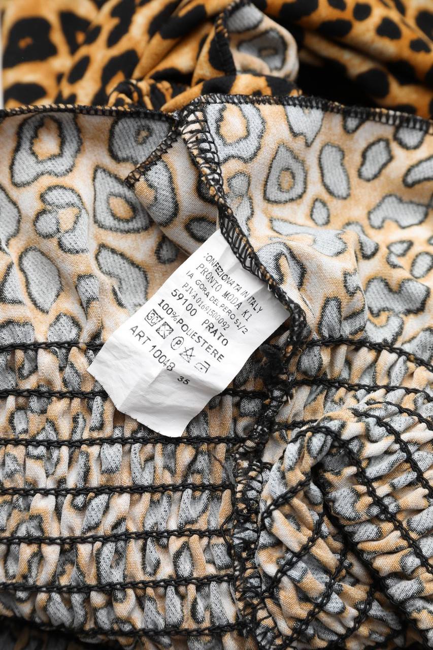 Carou Ohne Label Carmen-Bluse Mit Leo-Print