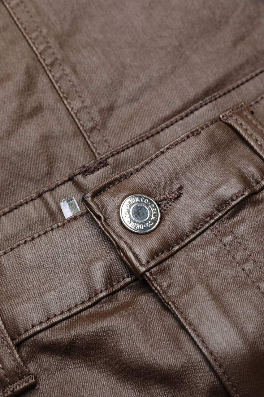 Carou Ohne Label Coated-Mini-Jeansrock