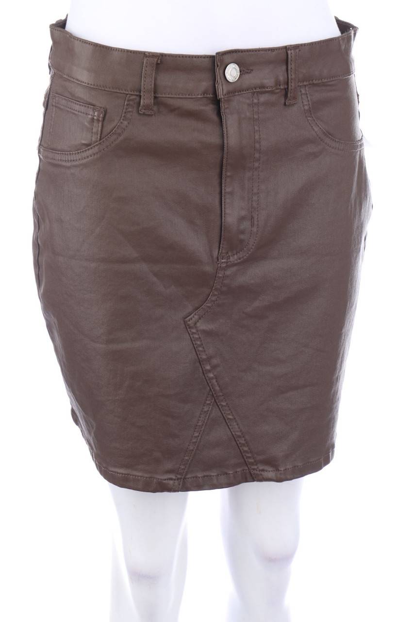 Carou Ohne Label Coated-Mini-Jeansrock