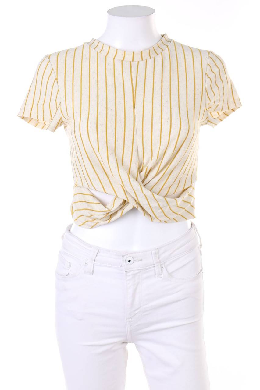 Carou Ohne Label Cropped-Shirt mit Streifen