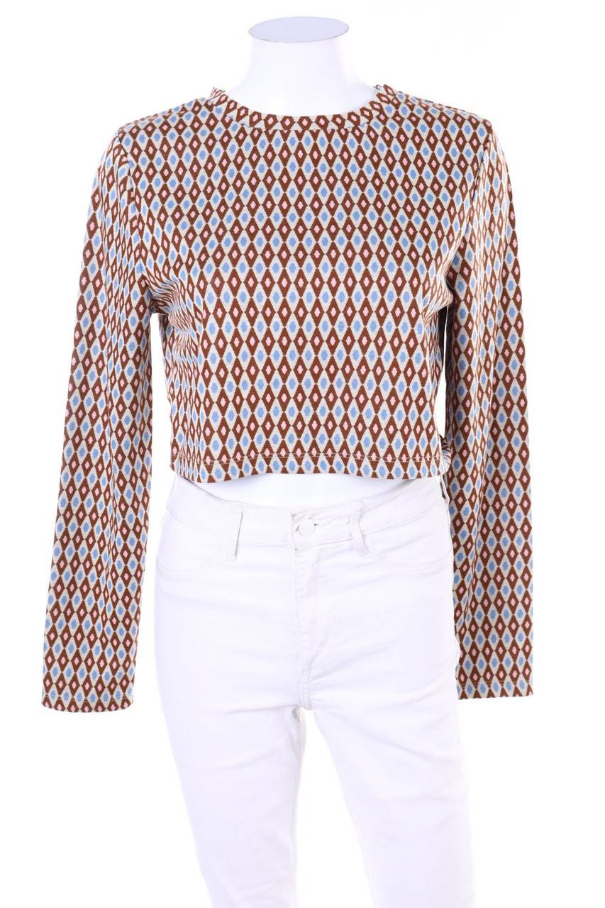 Carou Ohne Label Cropped-Sweatshirt mit Geo-Print