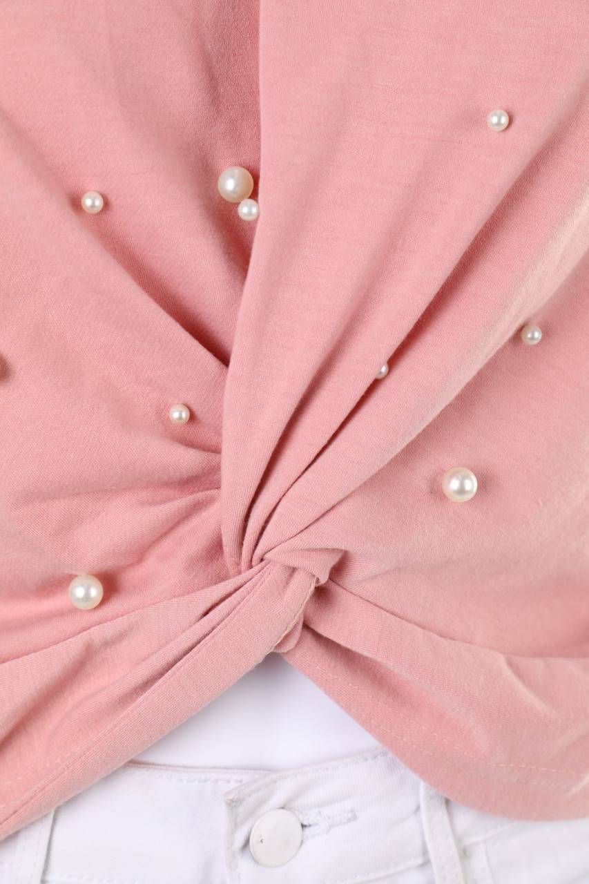 Carou Ohne Label Cropped-Sweatshirt Mit Perlen