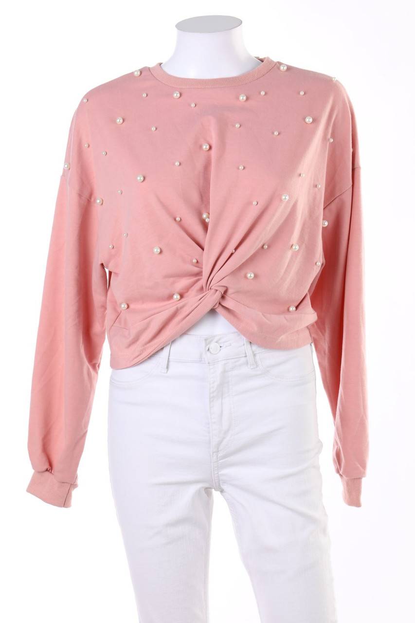 Carou Ohne Label Cropped-Sweatshirt mit Perlen