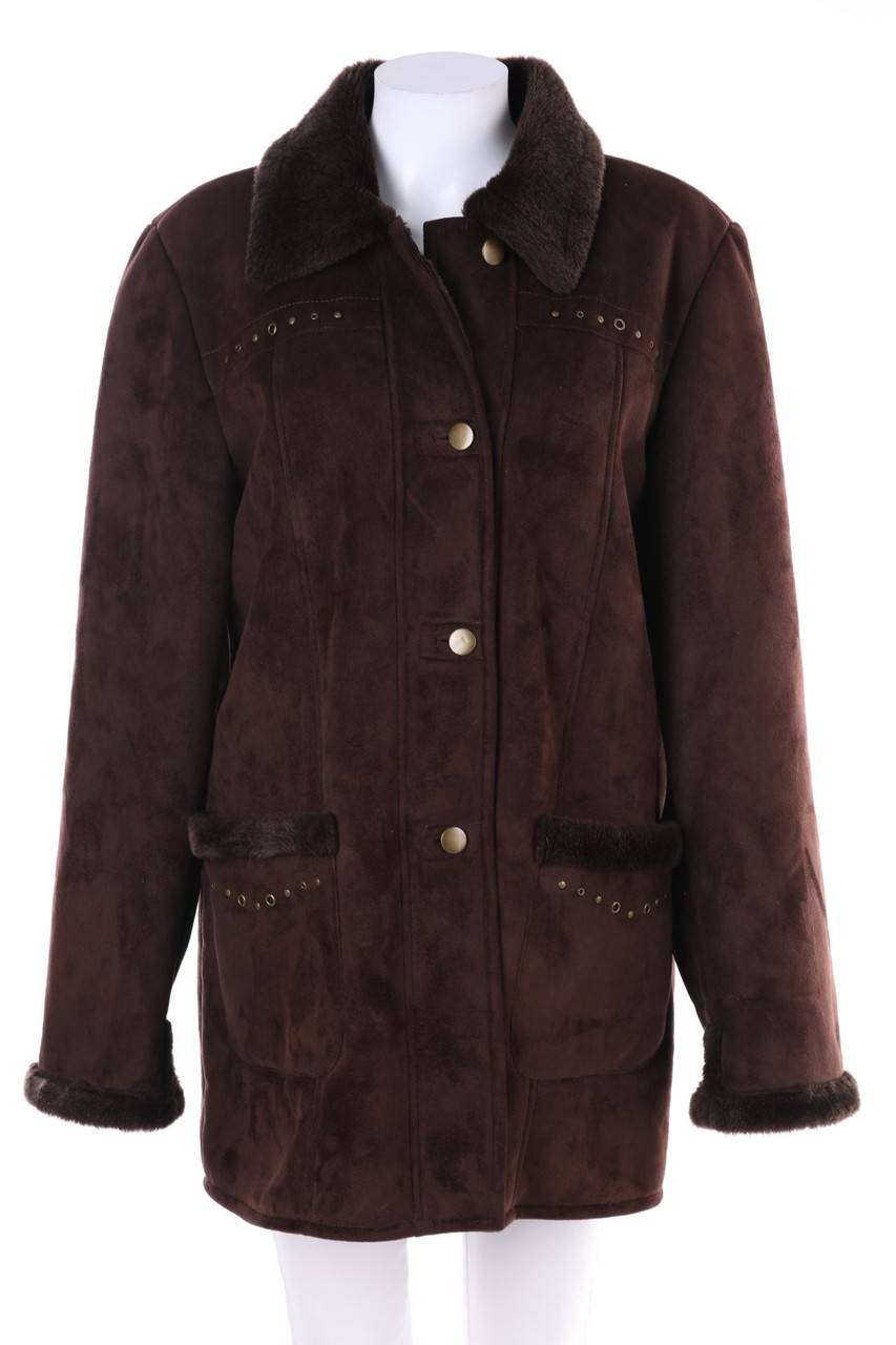 Carou Ohne Label Fake Fur-Mantel mit Nieten