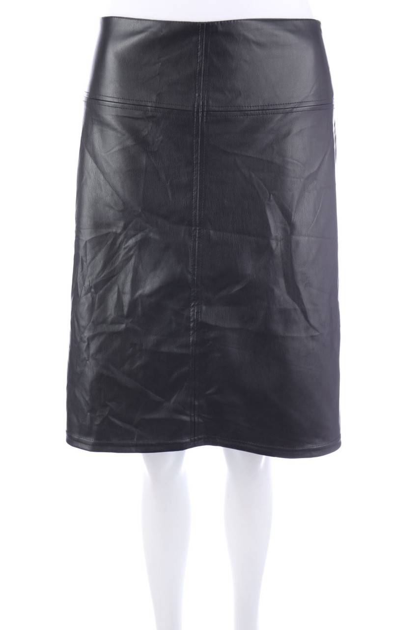 Carou Ohne Label Faux Leather-Rock in A-Linie