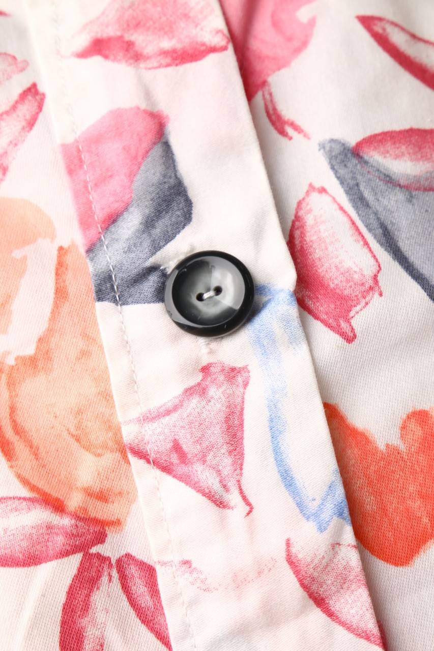 Carou Ohne Label Kurzarm-Bluse Mit Floralem Muster