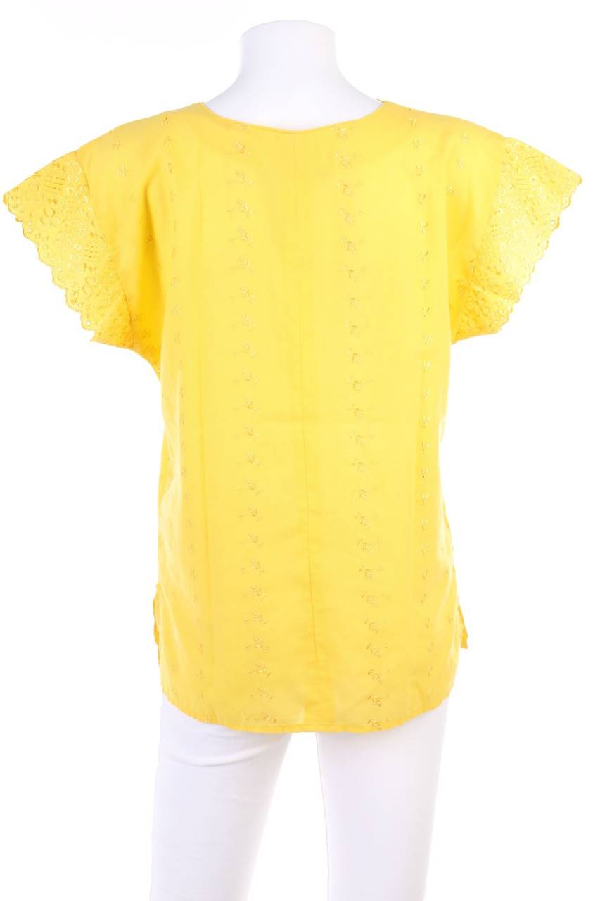 Carou Ohne Label Kurzarm-Bluse Mit Stickereien