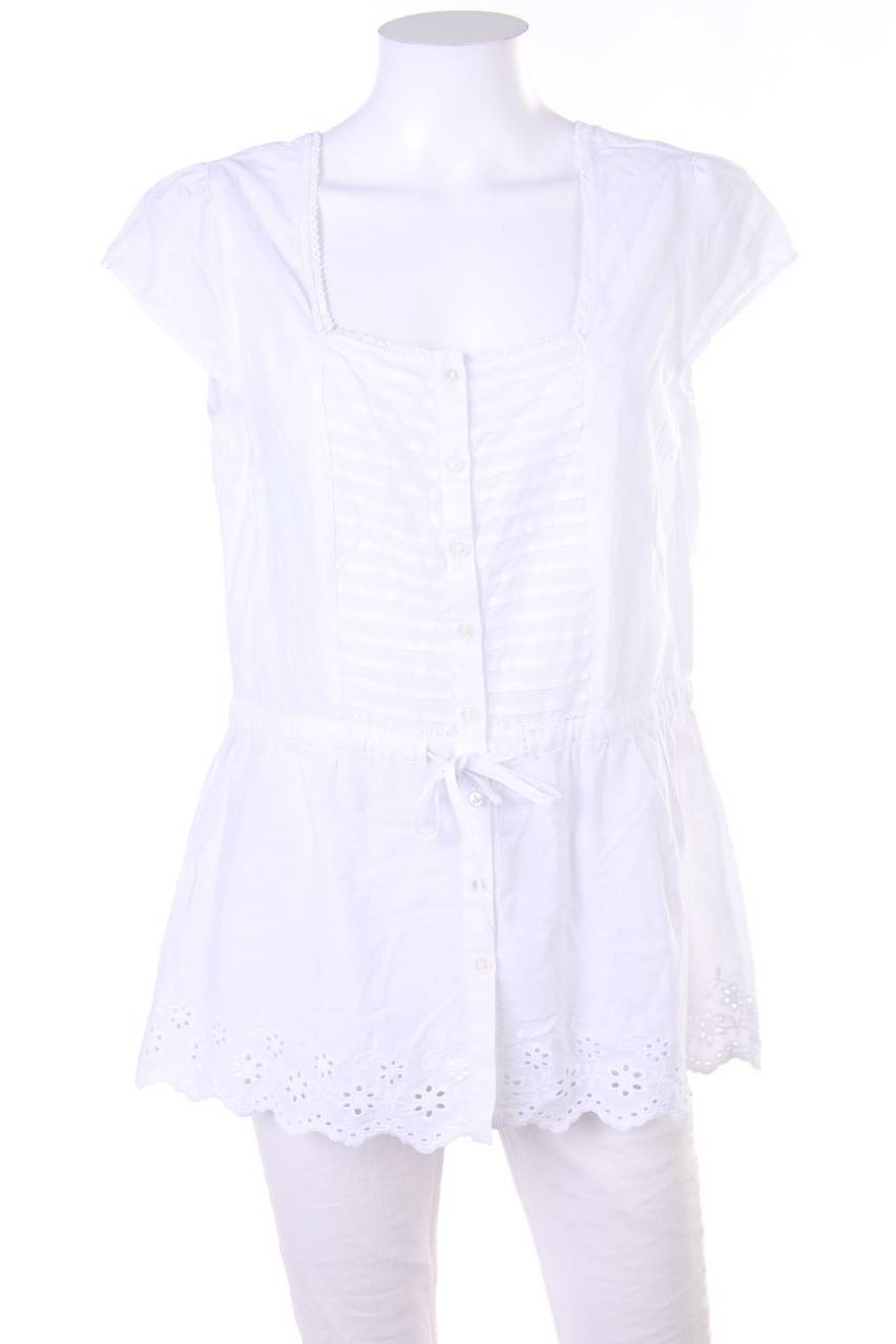 Carou Ohne Label Kurzarm-Bluse mit Stickereien