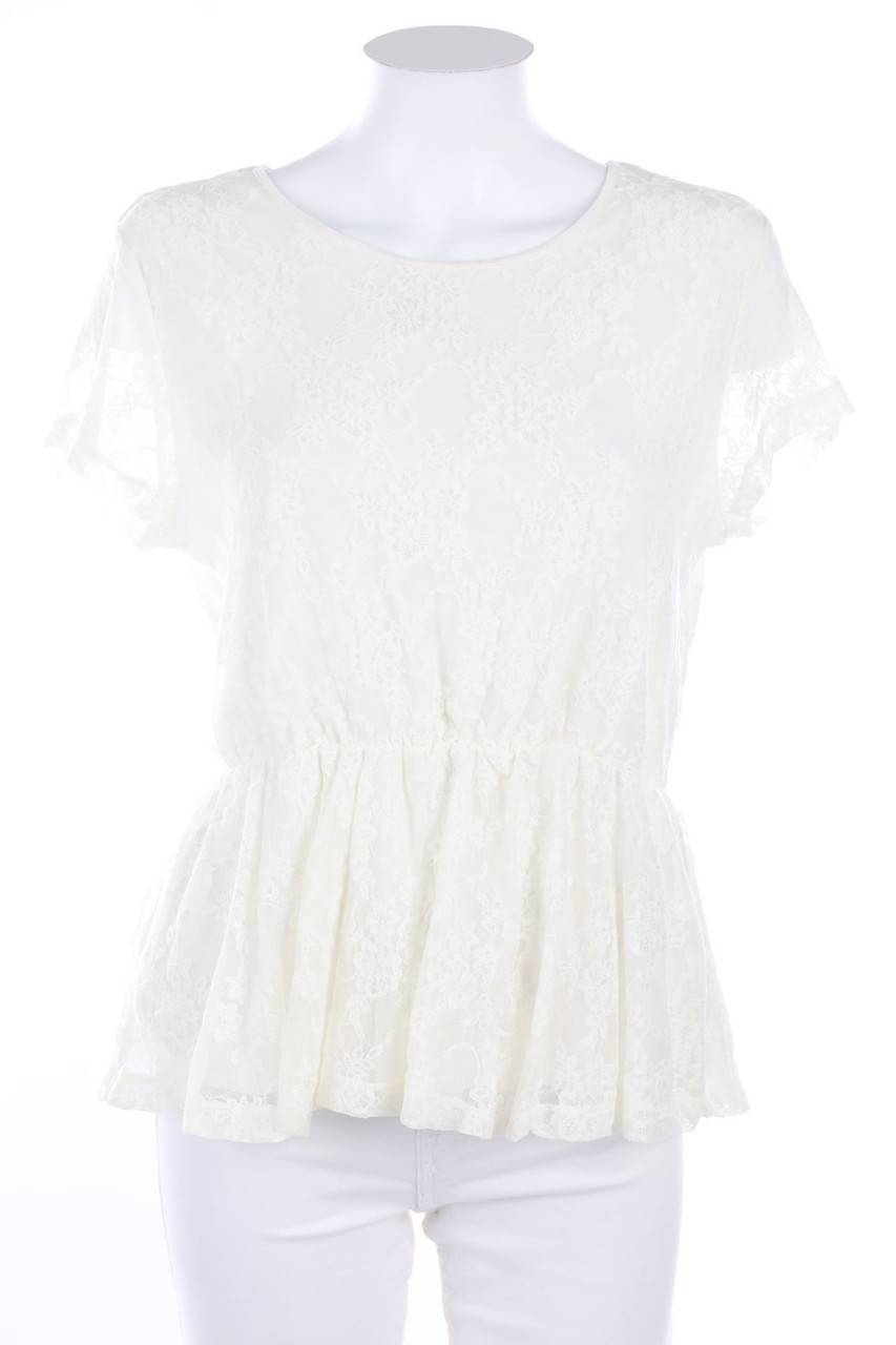 Carou Ohne Label Kurzarm-Shirt mit Spitze