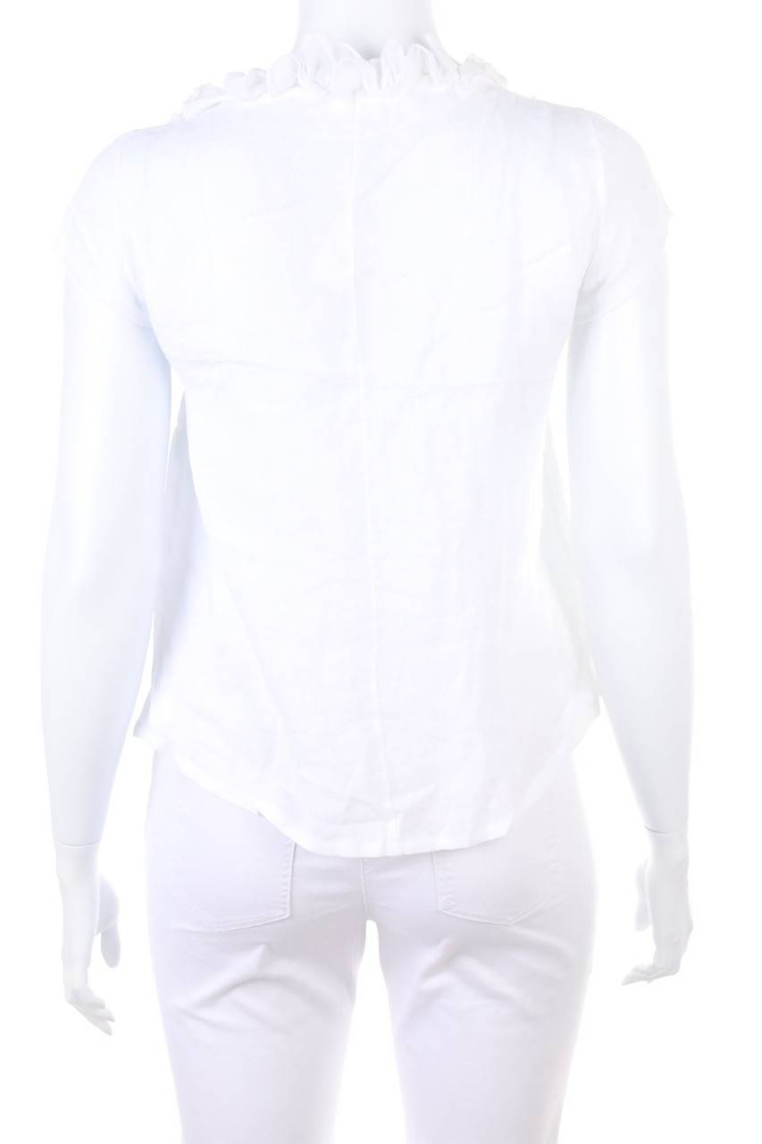 Carou Ohne Label Leinenbluse Mit Rüschen