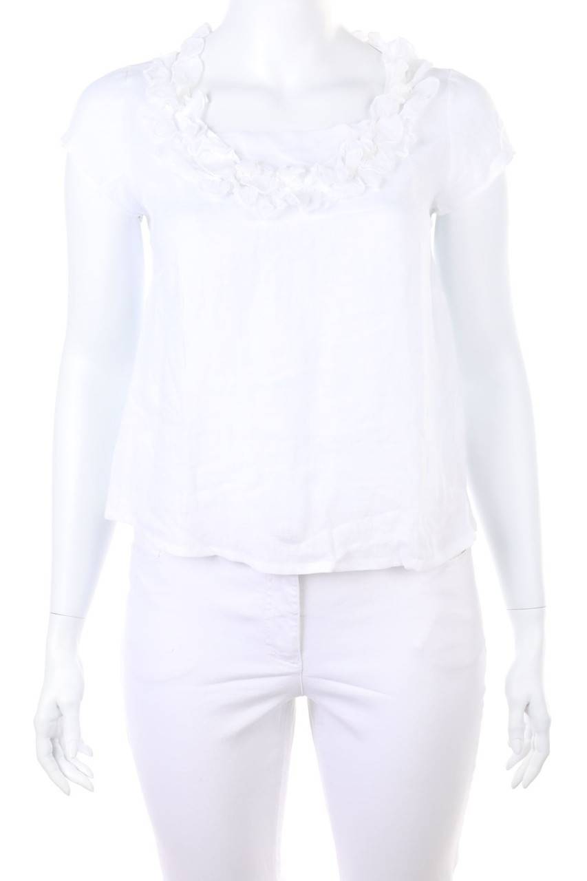 Carou Ohne Label Leinenbluse Mit Rüschen