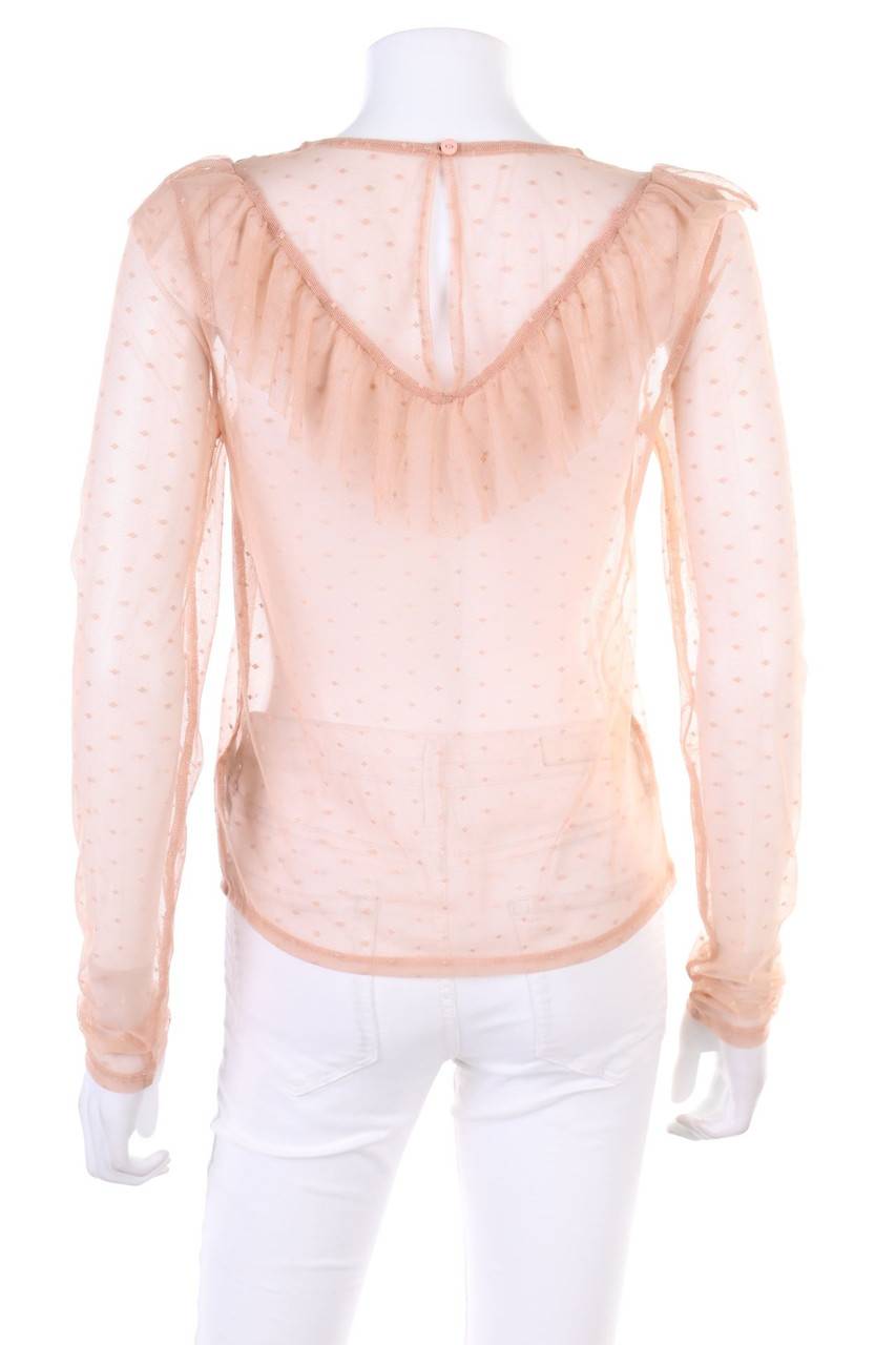 Carou Ohne Label Mesh-Longsleeve-Shirt Mit Volants