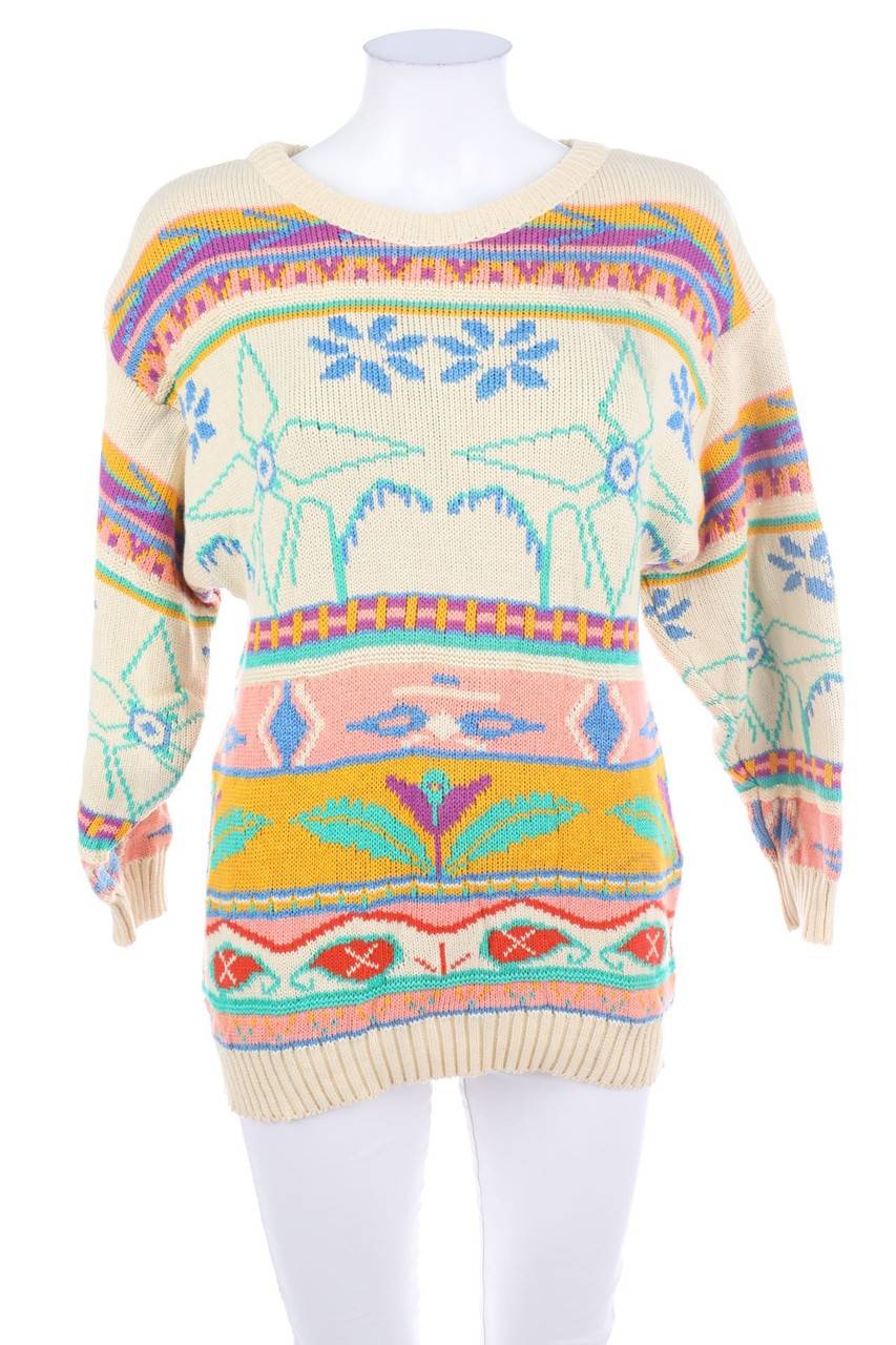 Carou Ohne Label Muster-Baumwoll-Pullover