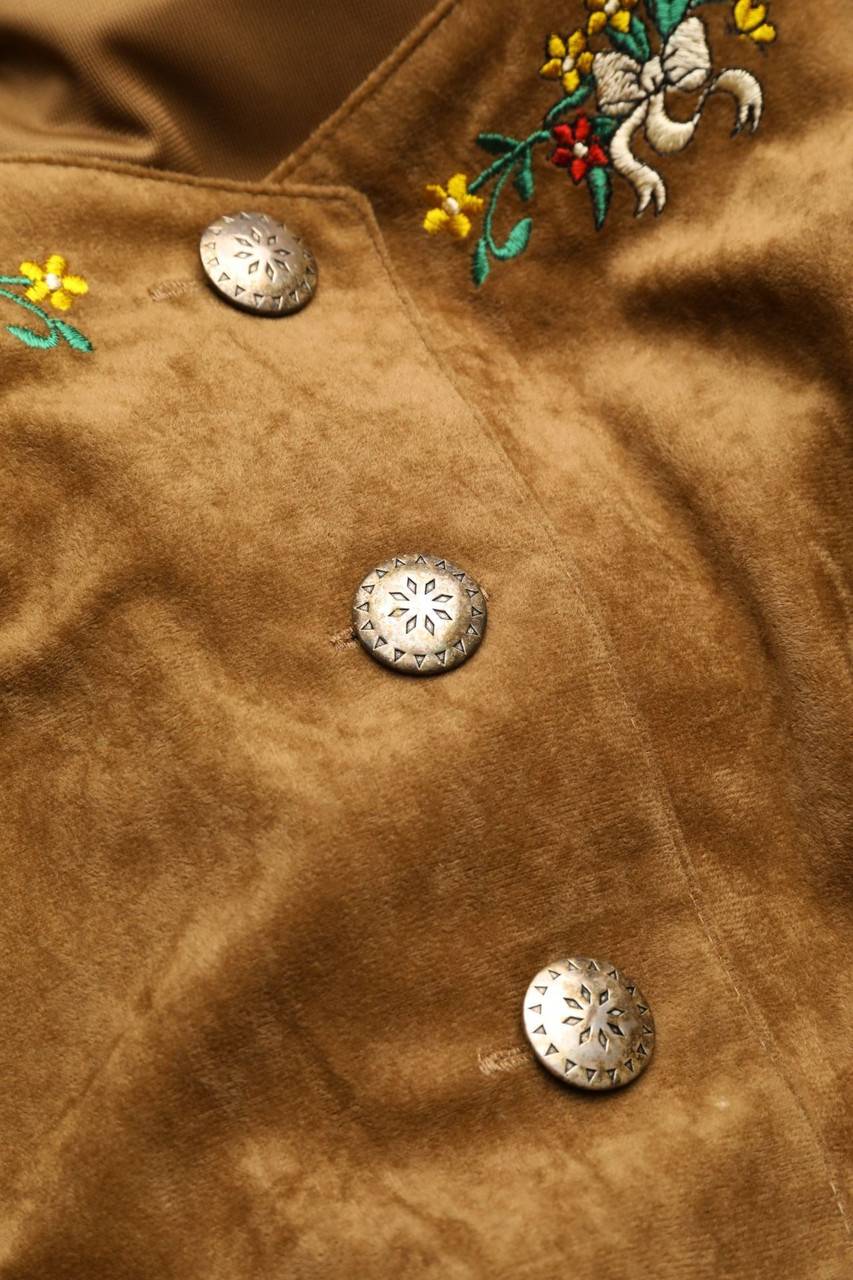 Carou Ohne Label Samt-Dirndl Mit Stickereien