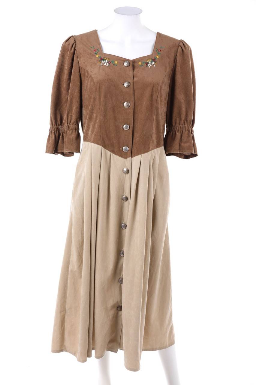 Carou Ohne Label Samt-Dirndl mit Stickereien