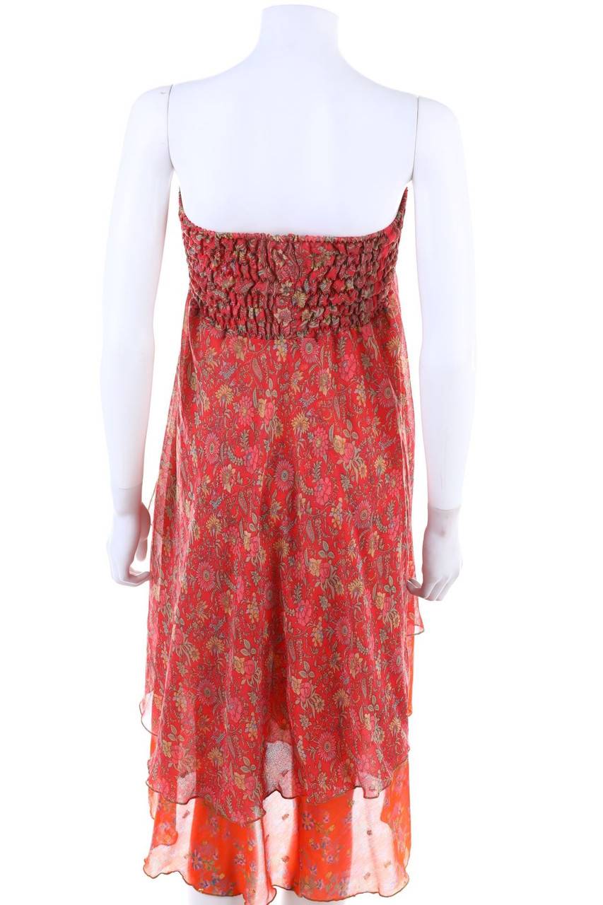 Carou Ohne Label Seidenkleid Mit Muster