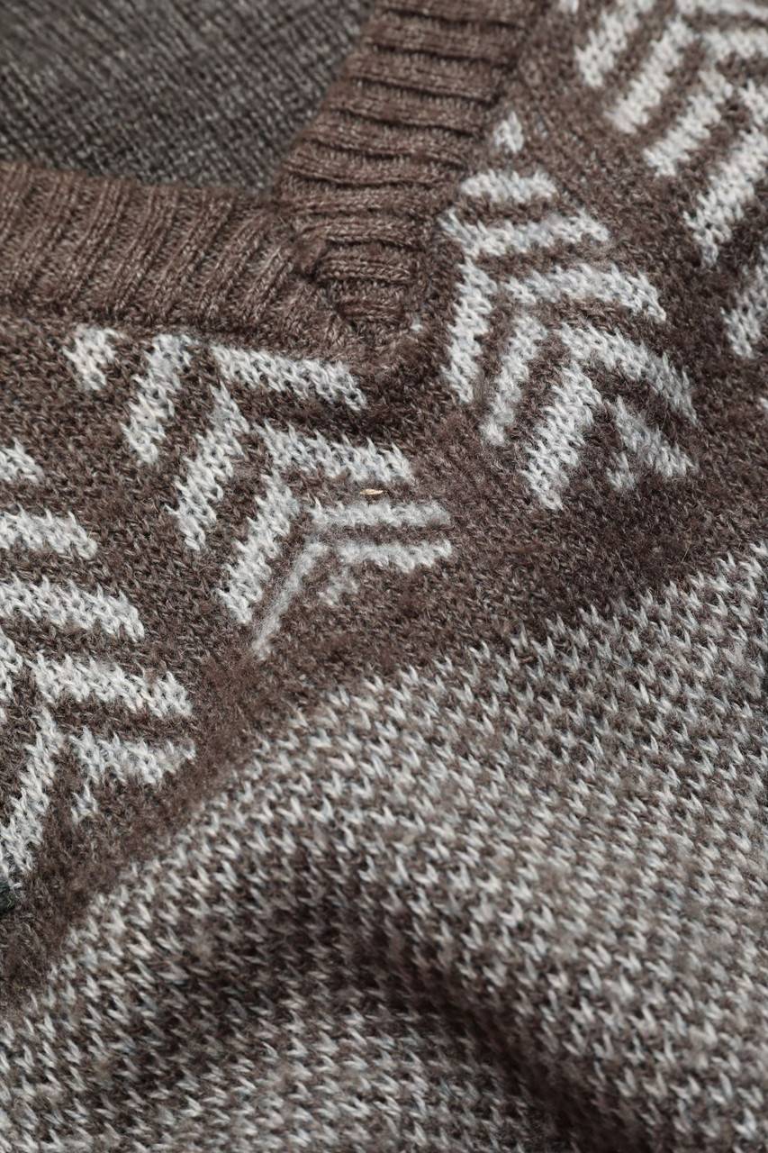 Carou Ohne Label V-Neck-Pullover Mit Muster