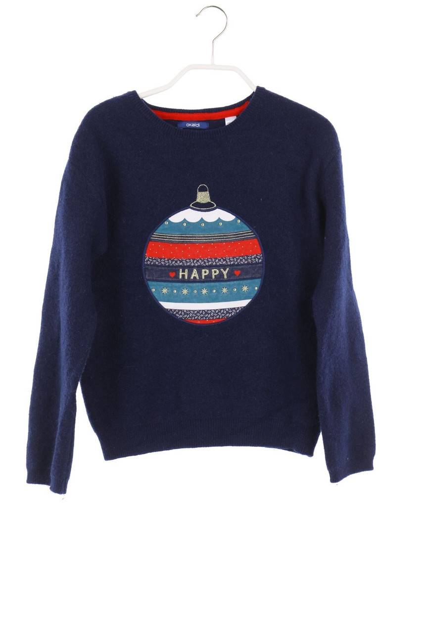 Carou okaidi Weihnachts-Pullover mit Stickereien