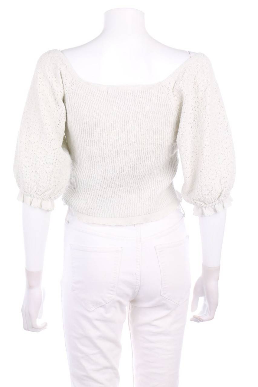 Carou ONLY Cropped-Strick-Pullover Mit Puffärmeln