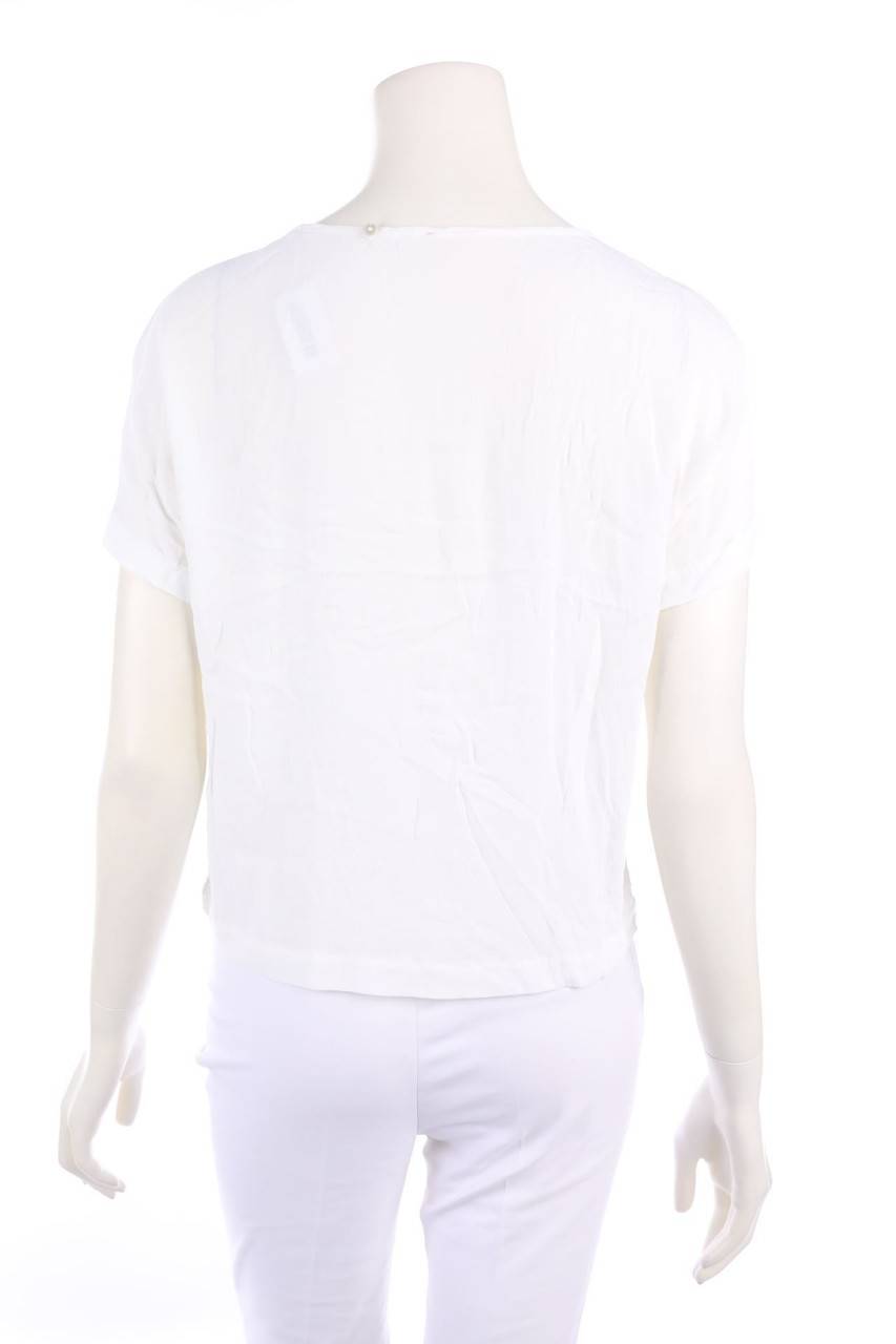 Carou OPUS Clean Chic-Kurzarm-Bluse Aus Crêpe