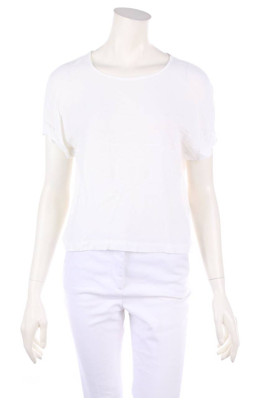 Carou OPUS Clean Chic-Kurzarm-Bluse aus Crêpe