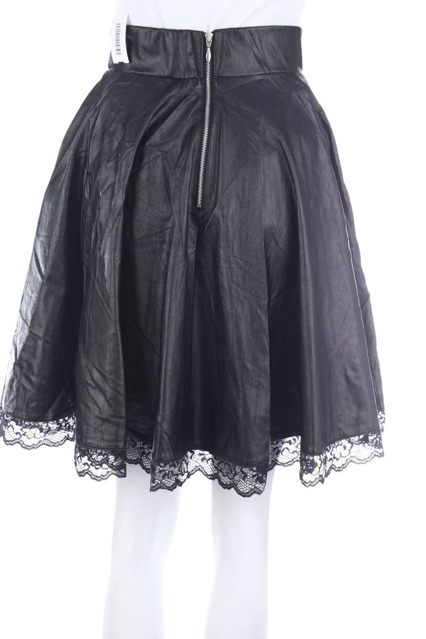 Carou Orsay Faux Leather-Rock Mit Spitze