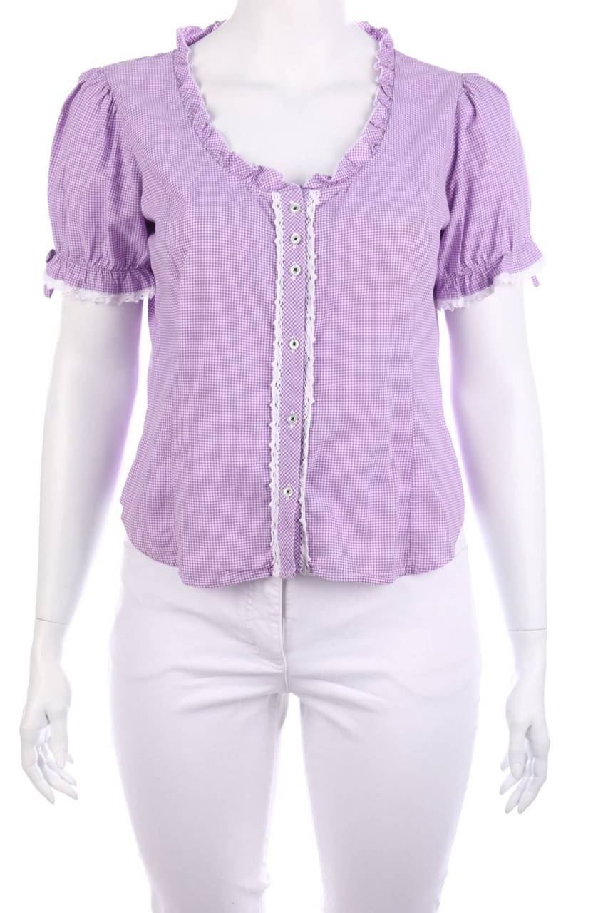 Carou OS Trachten Trachten-Bluse mit Karo-Muster