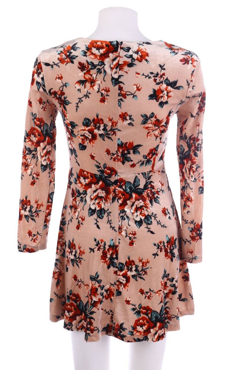 Carou OVS Samt-Minikleid Mit Blumen-Print