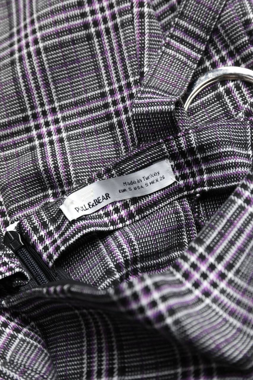 Carou PULL&BEAR Karo-Minikleid Mit Gürtel