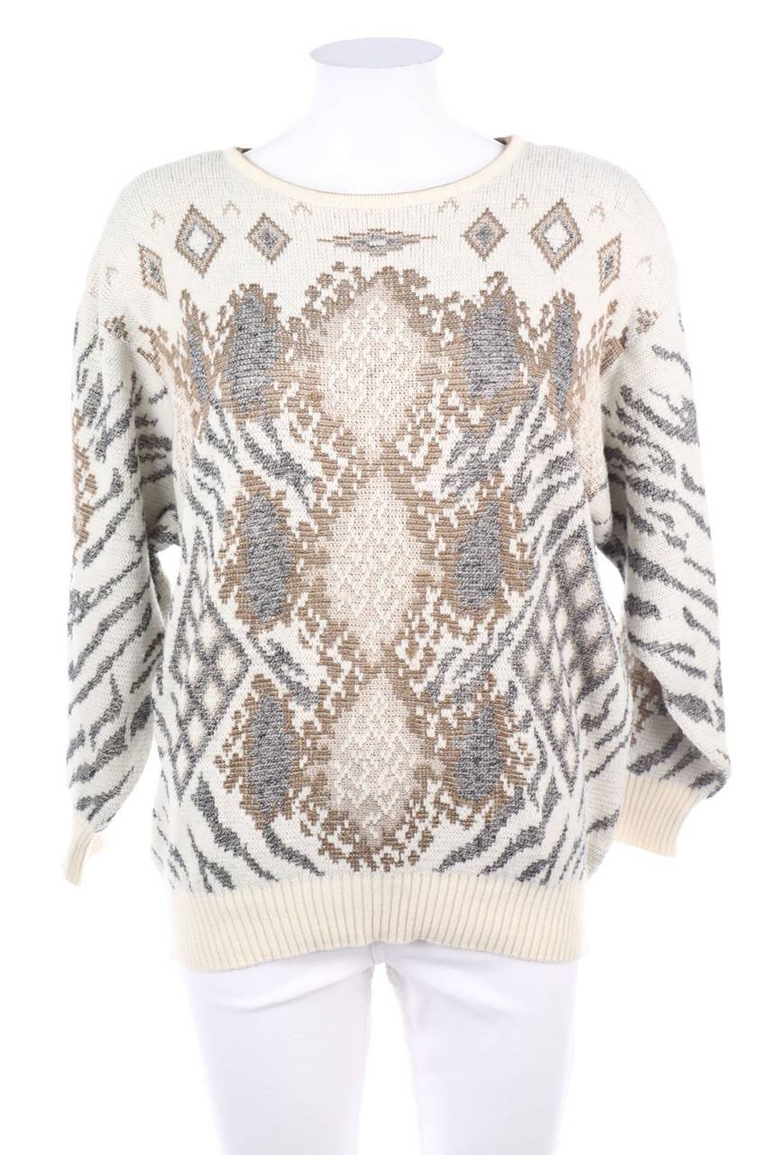 Carou RABE Vintage-Strick-Pullover mit Schurwolle