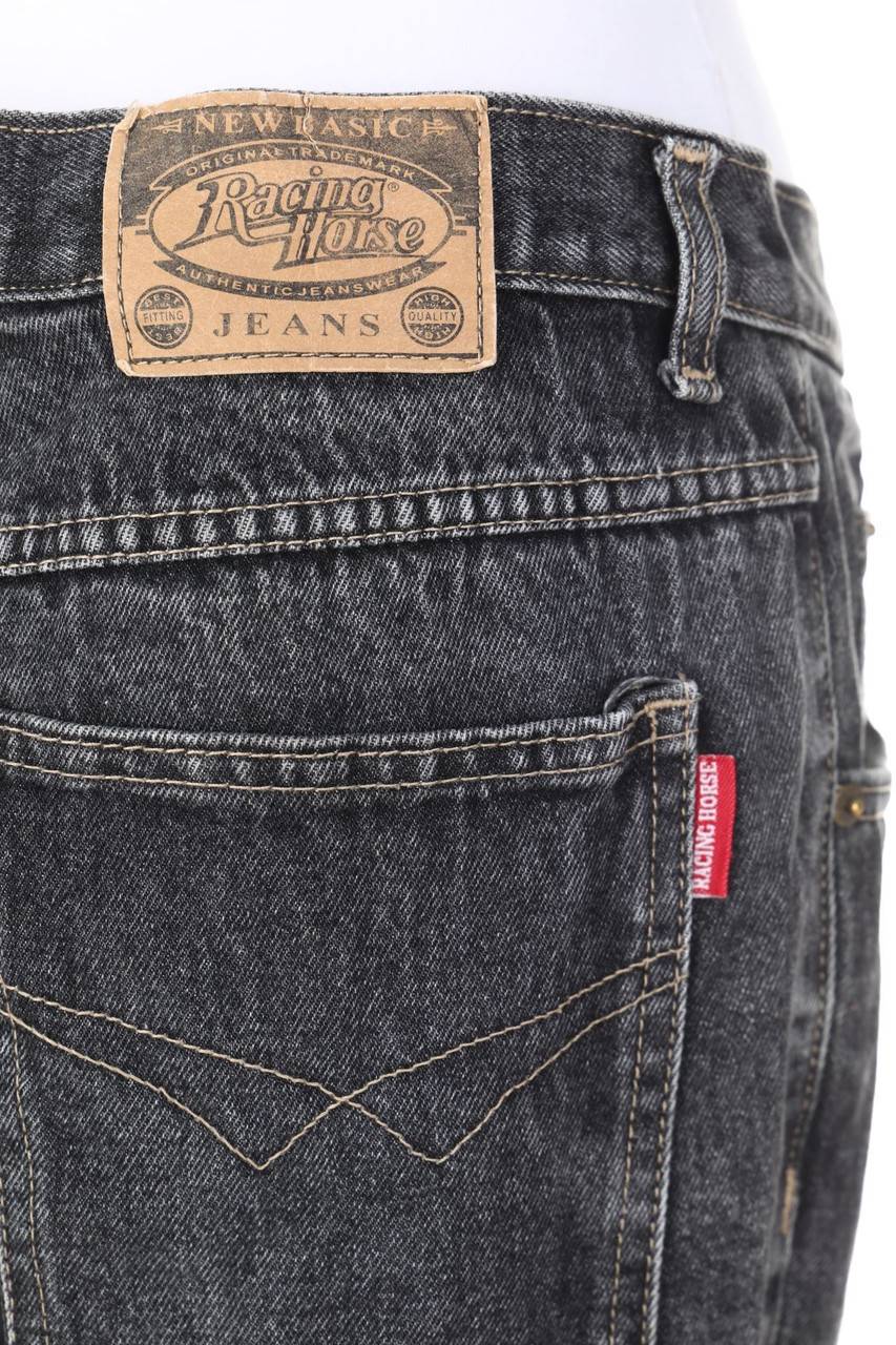 Carou Racing Horse Distressed Straight Cut Jeans