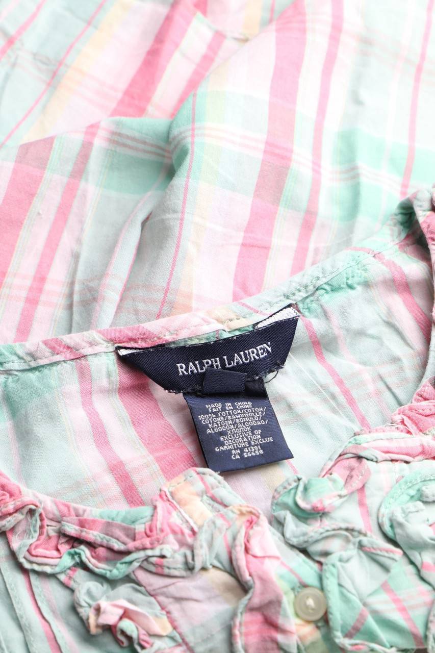 Carou RALPH LAUREN Karo-Bluse Mit Rüschen