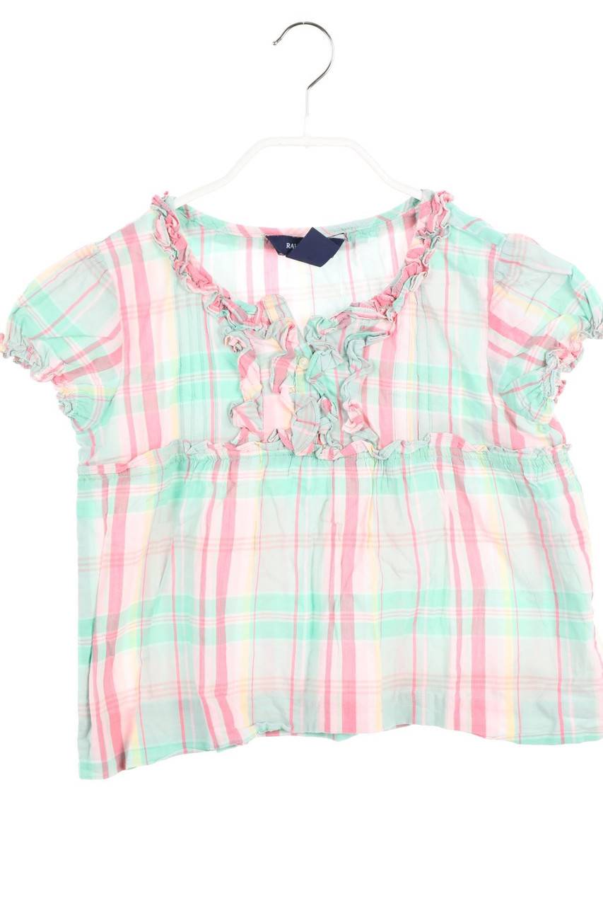 Carou RALPH LAUREN Karo-Bluse mit Rüschen