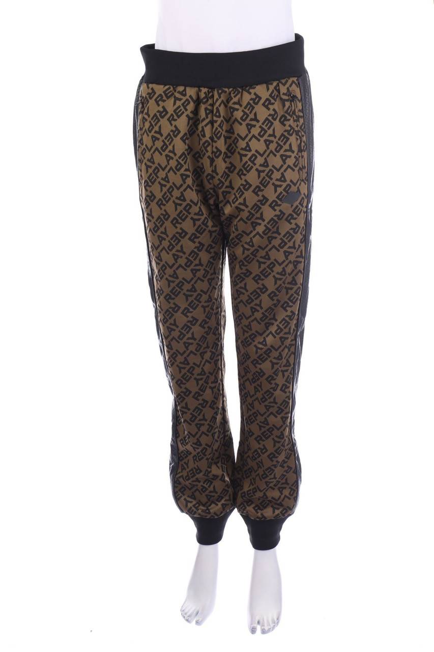 Carou REPLAY Jogger-Hose mit Kunstleder-Details