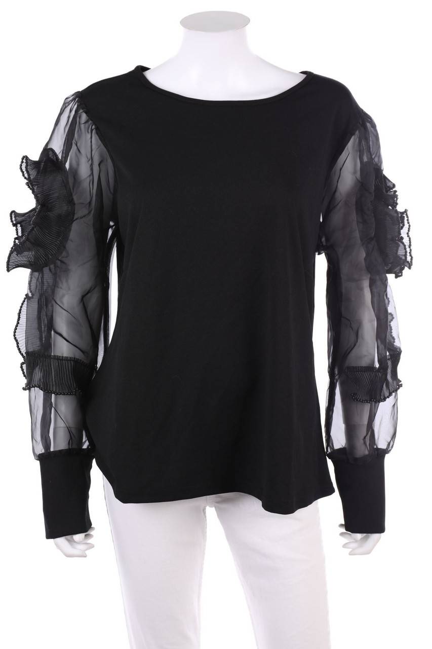 Carou RIVER ISLAND Plissee-Bluse mit Perlen