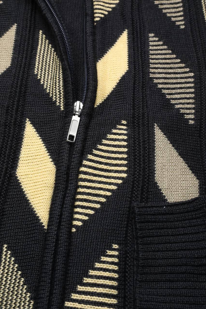 Carou Roger Kent Zipper-Cardigan Mit Muster